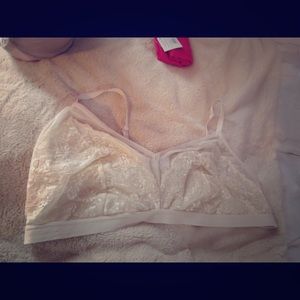 White Plus Size Lace Bralette